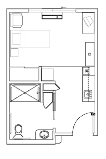 Studio Apartment 3 floor plan