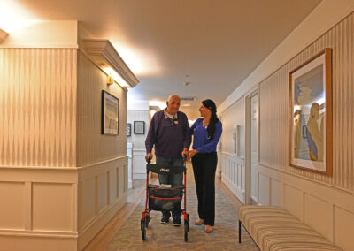 Caregiver and resident at Rosewood Courte